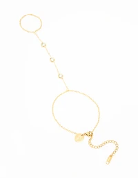 Waterproof Gold Plated Stainless Steel Diamante Bezel Hand Chain