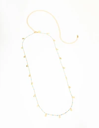 Waterproof Gold Plated Stainless Steel Blue Beaded Dainty Waist Chain