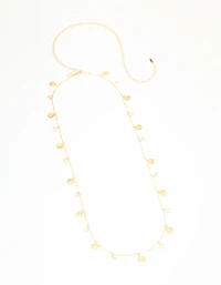 Waterproof Gold Plated Stainless Steel Diamante & Disc Waist Chain