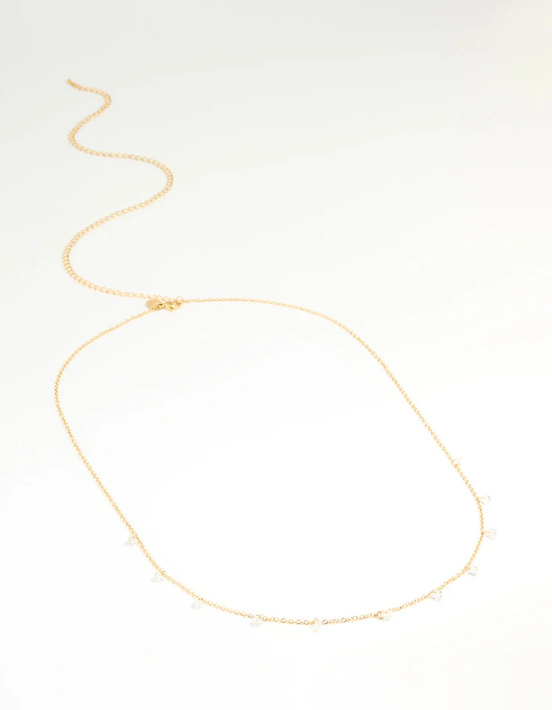 Waterproof Gold Plated Stainless Steel Cubic Zirconia Waist Chain