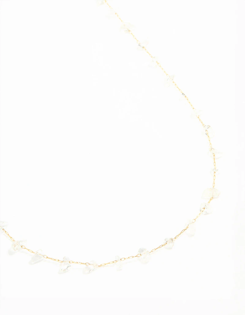 Waterproof Gold Plated Stainless Steel Clear Semiprecious Stone Waist Chain