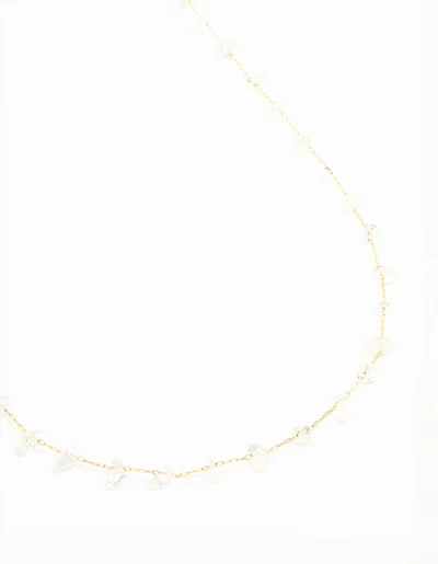Waterproof Gold Plated Stainless Steel Clear Semiprecious Stone Waist Chain