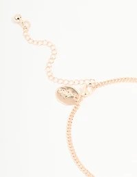 Rose Gold Plated Cubic Zirconia Butterfly Chain Bracelet