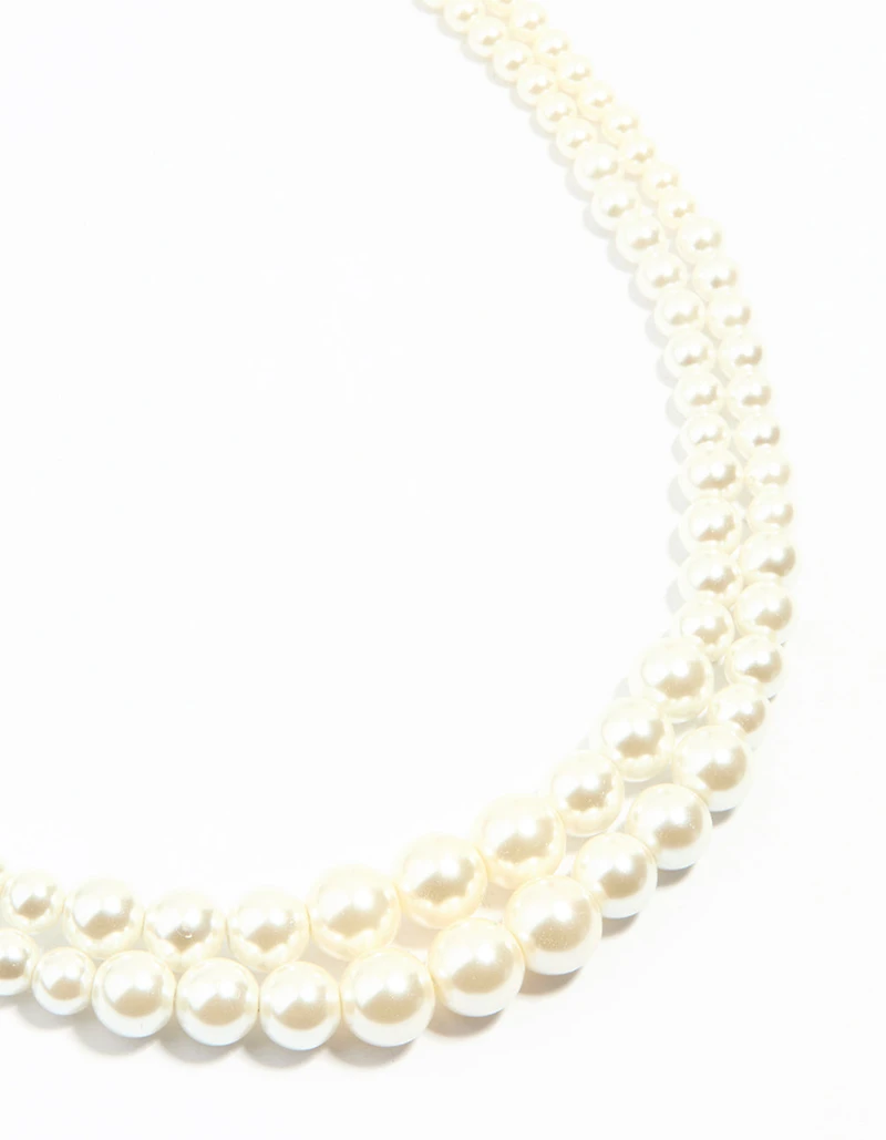 Gold Plated Pearl Layered Choker Necklace