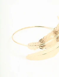 Gold Double Feather Arm Cuff