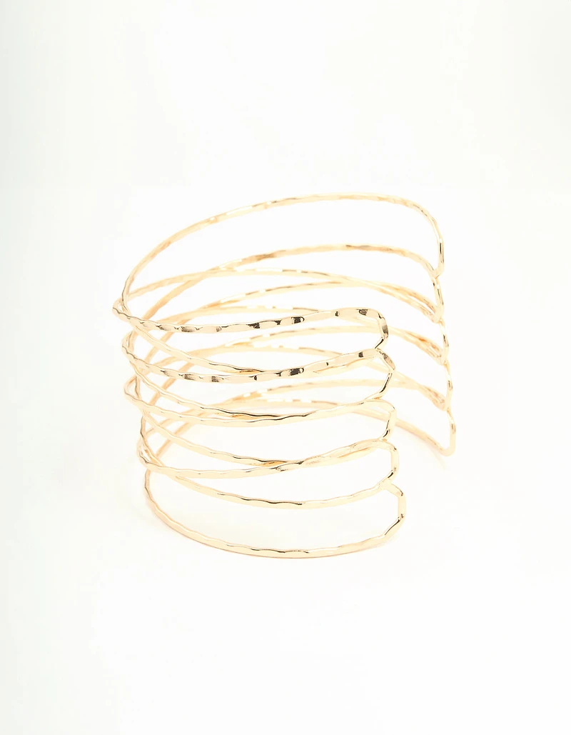 Gold Crisscross Arm Cuff