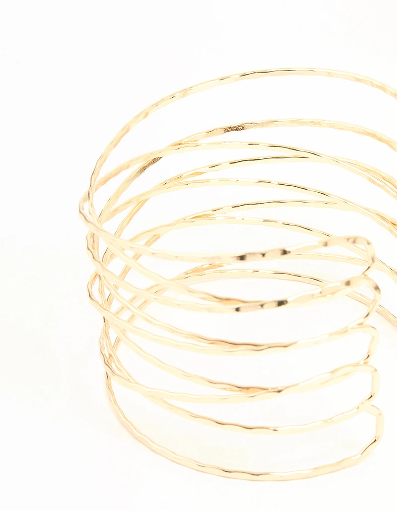 Gold Crisscross Arm Cuff