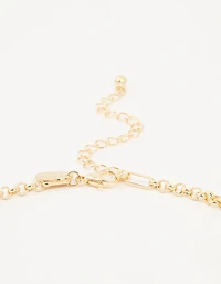 Gold Heart & Star Charm Pendant Necklace