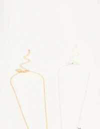 Mixed Metal Star & Planet Necklaces 2-Pack