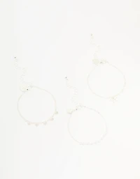 Silver Diamante Bow & Heart Bracelets 3-Pack