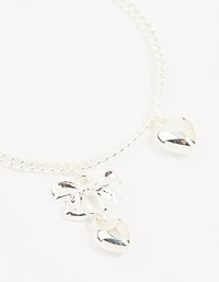 Mixed Metals Bow & Heart Bracelets 2-Pack