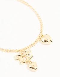 Mixed Metals Bow & Heart Bracelets 2-Pack