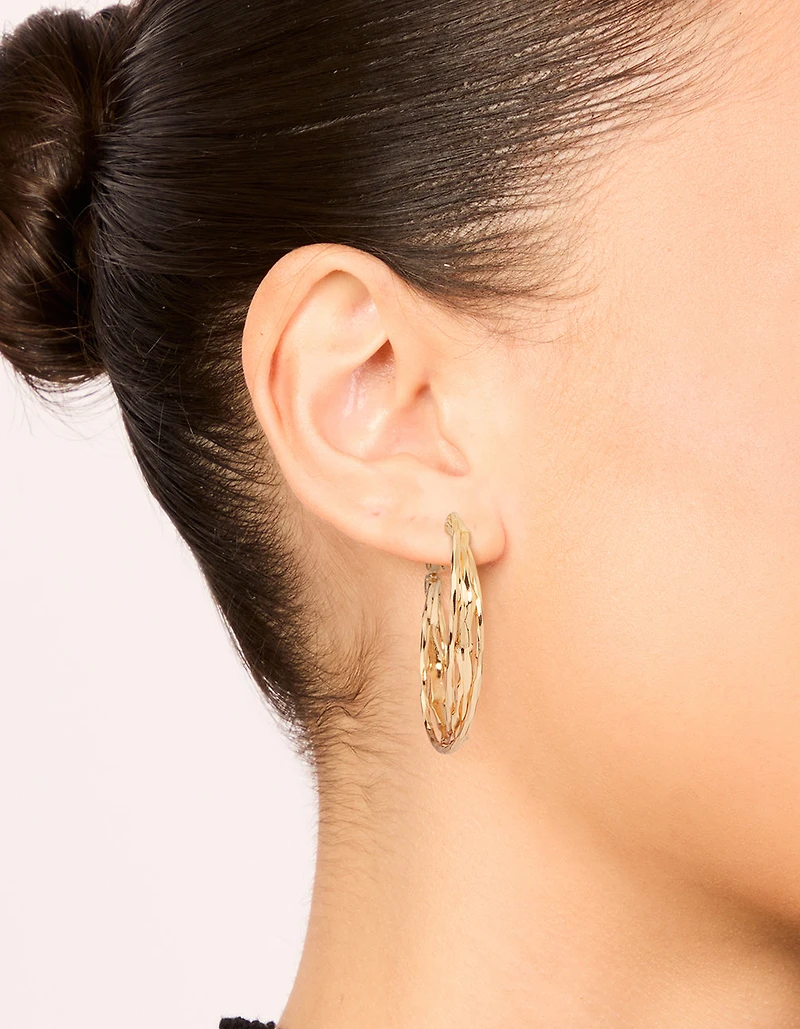 Gold Wrapped Hoop Earrings