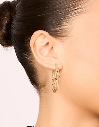 Gold Wrapped Hoop Earrings