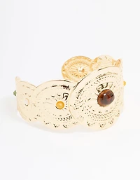Gold Molten Circle Wrist Cuff