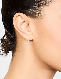 Boucles d’oreilles cubiques Zirconia Infinity Huggie en argent sterling