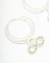 Sterling Silver Cubic Zirconia Infinity Huggie Earrings