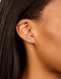 Boucles d’oreilles cubiques en zircone en argent sterling