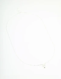 Sterling Silver Bow & Heart Drop Necklace