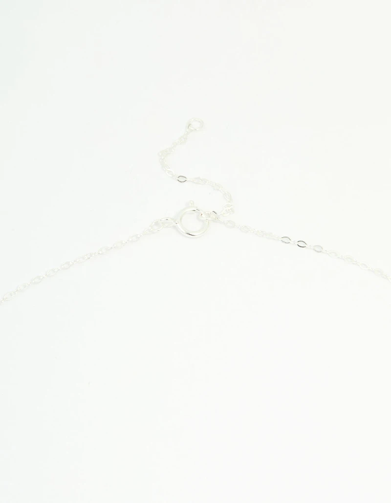 Sterling Silver Bow & Heart Drop Necklace