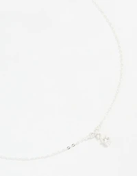 Sterling Silver Cubic Zirconia Drop Necklace