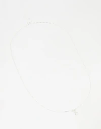 Sterling Silver Cubic Zirconia Drop Necklace