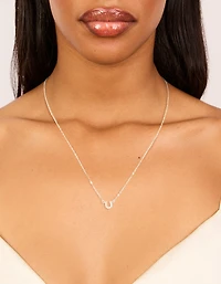 Sterling Silver Cubic Zirconia Horseshoe Necklace
