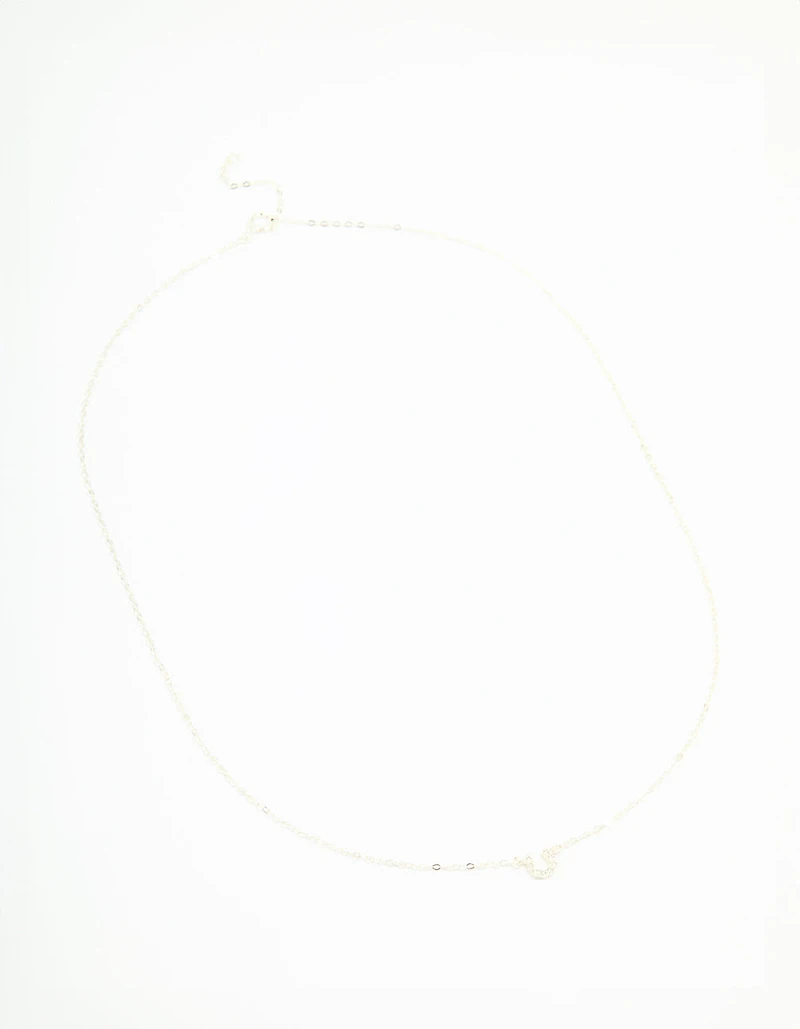 Sterling Silver Cubic Zirconia Horseshoe Necklace