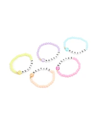 Kids Beaded Smiley Besties Bracelets 5-Pack