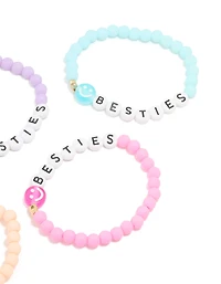 Kids Beaded Smiley Besties Bracelets 5-Pack