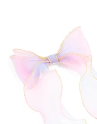 Kids Pink & Purple Ombre Fabric Bow Clip