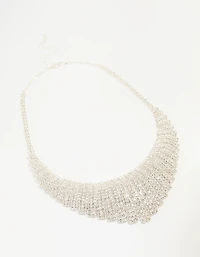 Silver Diamante Collar Statement Necklace