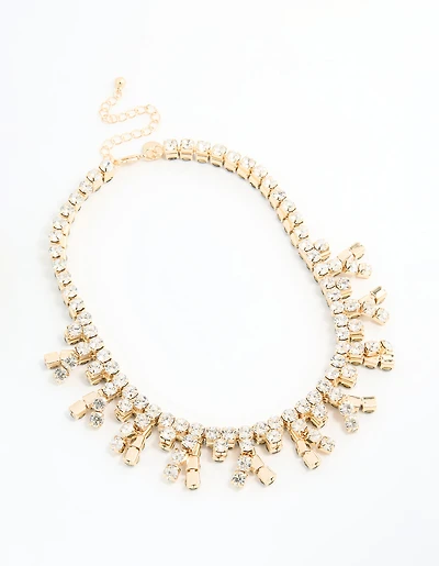 Gold Diamante Reversible Necklace
