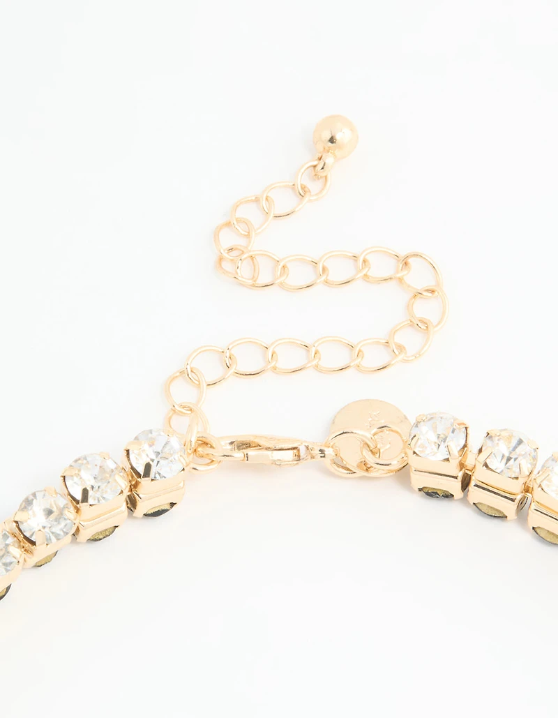 Gold Diamante Reversible Necklace