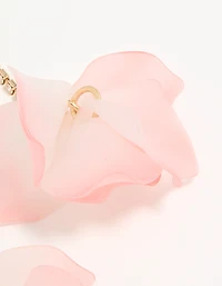 Rose Gold Pink Blooming Flower Drop Earrings