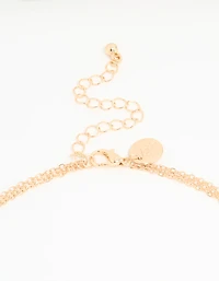Rose Gold Beaded Dainty Layered Necklace