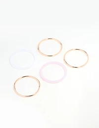 Rose Gold Pink & Cream Tortoiseshell Bangles 5-Pack