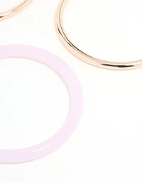 Rose Gold Pink & Cream Tortoiseshell Bangles 5-Pack