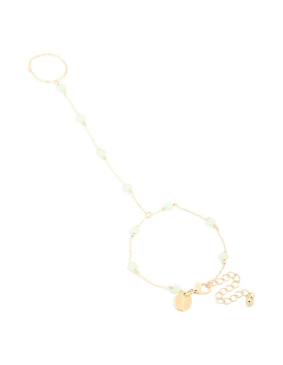 Bracelet à chaîne semi-précieuse plaqué or