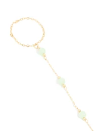 Gold Plated Semi Precious Hand Chain Bracelet