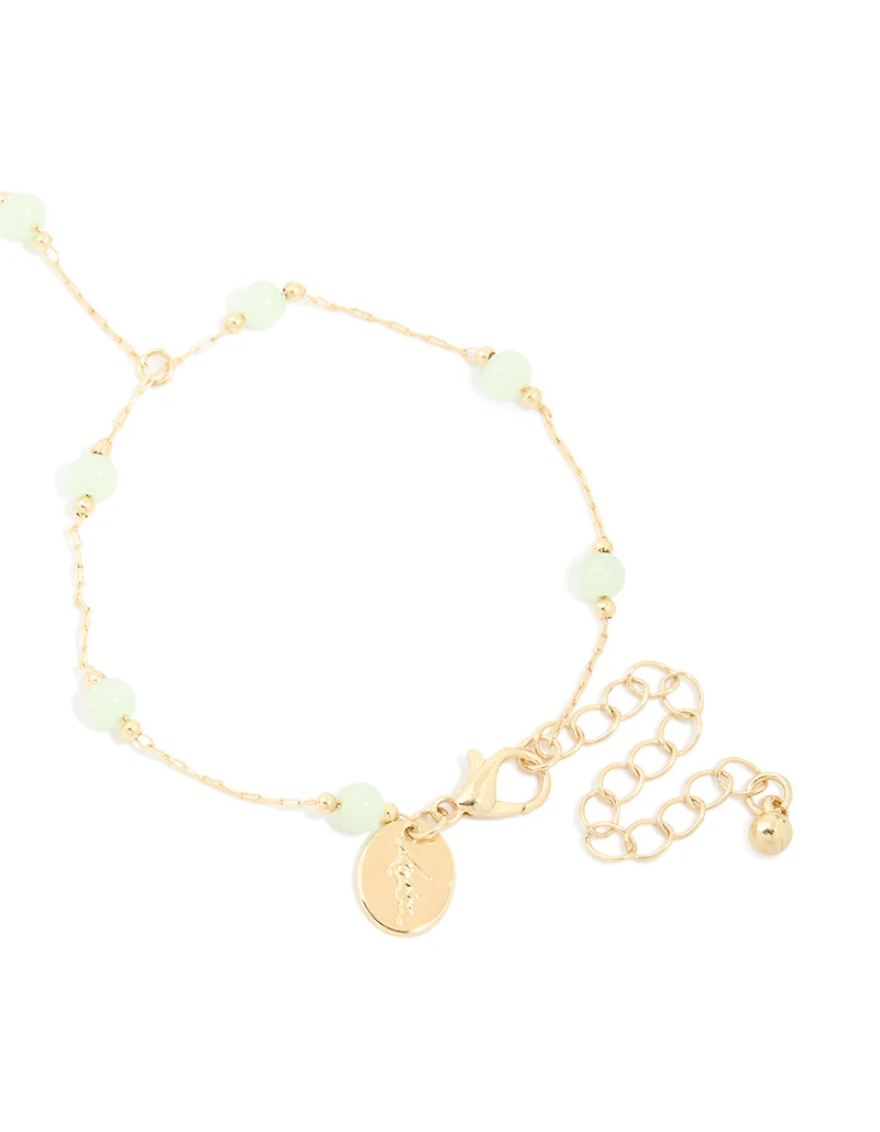 Bracelet à chaîne semi-précieuse plaqué or