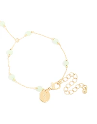 Bracelet à chaîne semi-précieuse plaqué or