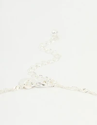 Silver Plated Letter M Heart Locket Necklace