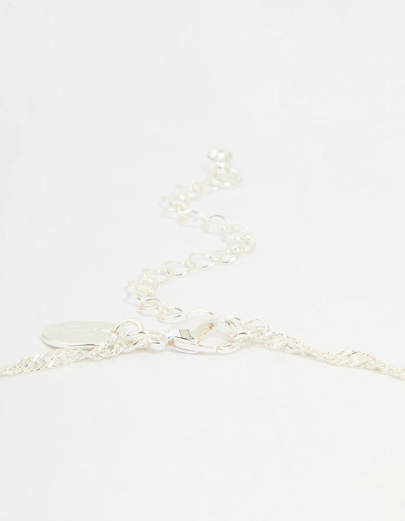 Silver Plated Letter S Heart Locket Necklace