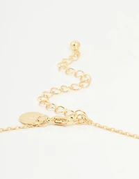Gold Plated Bubble Letter T Necklace