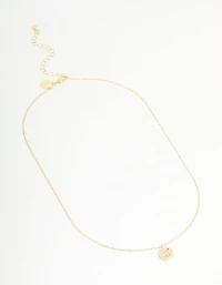 Gold Plated Cubic Zirconia Taurus Circle Necklace