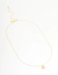 Gold Plated Cubic Zirconia Gemini Circle Necklace
