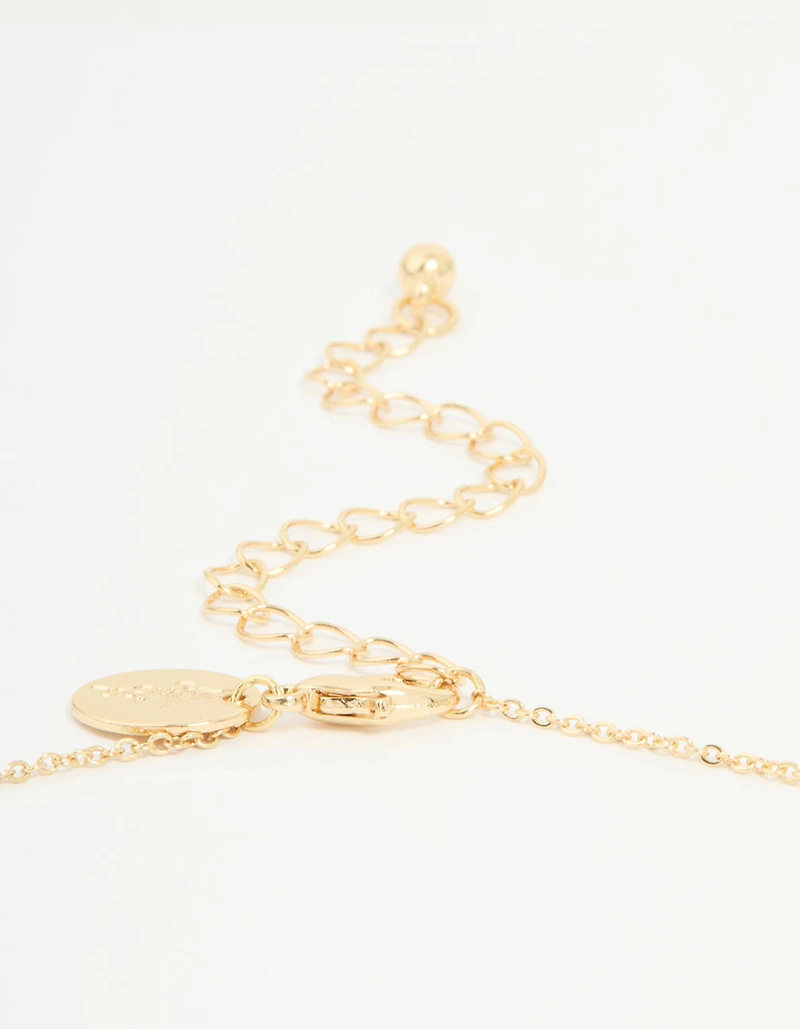Gold Plated Cubic Zirconia Libra Circle Necklace