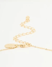 Gold Plated Cubic Zirconia Libra Circle Necklace