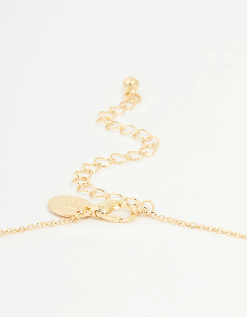 Gold Plated Cubic Zirconia Cancer Circle Necklace
